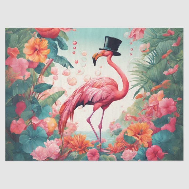 The After Party Flamingo Tissue Paper (Front)