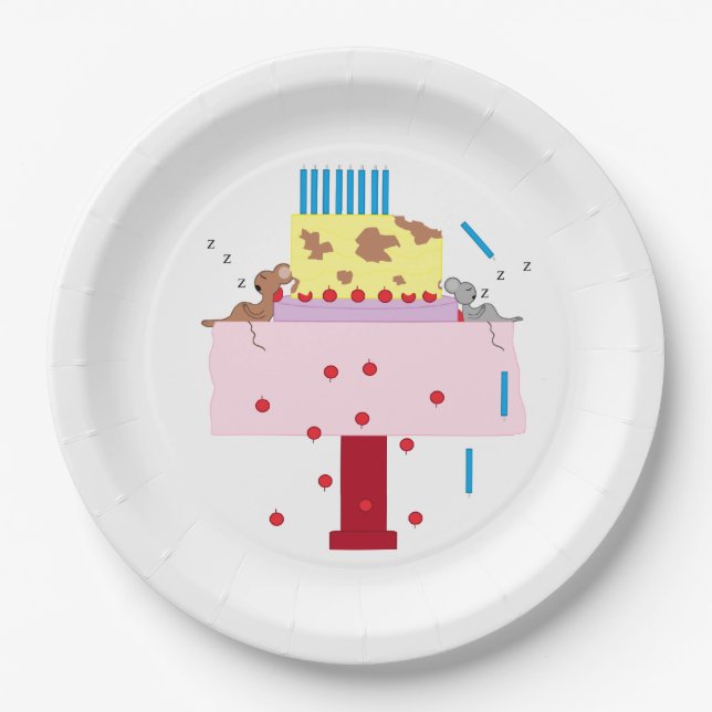 The Afternoon Nap-  Belated Birthday Paper Plates (Front)