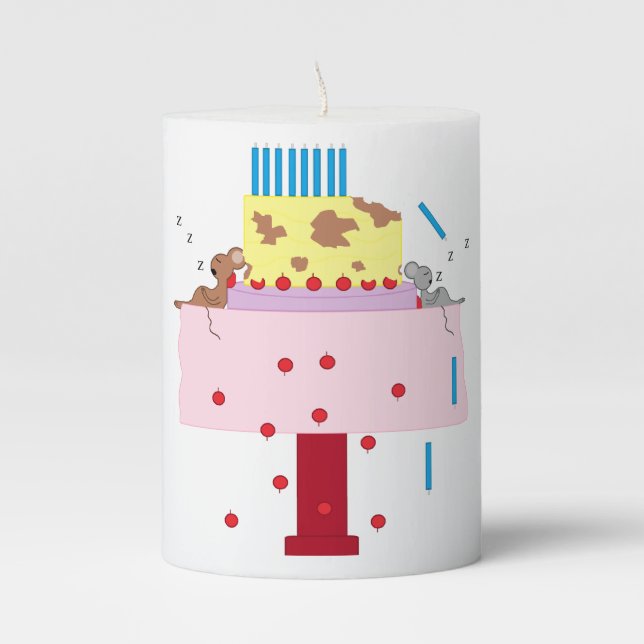 The Afternoon Nap- Belated Birthday Pillar Candle (Front)