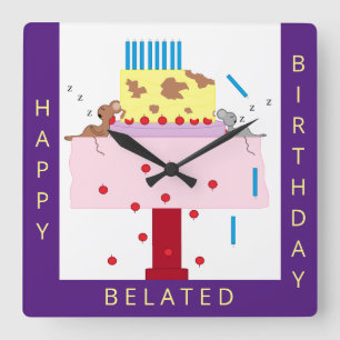 The Afternoon Nap- Belated Birthday: Square Wall Square Wall Clock