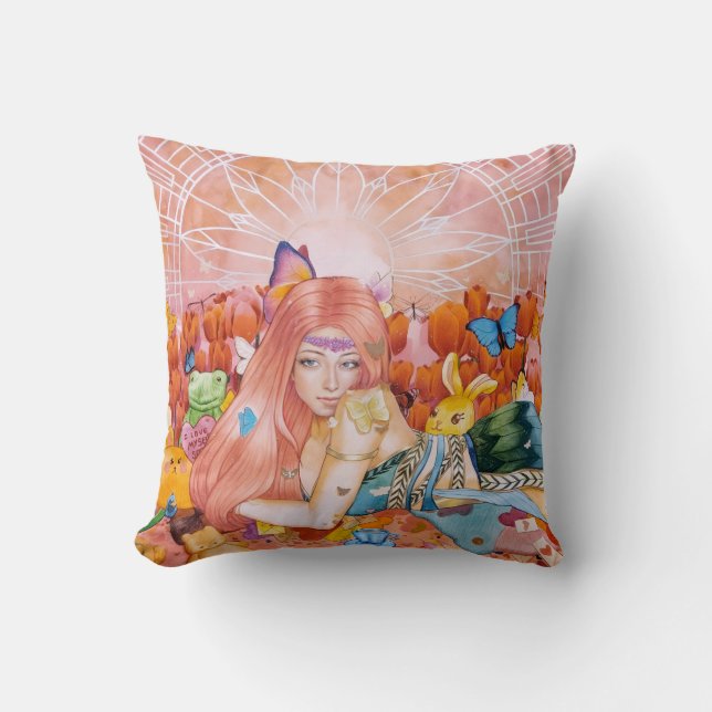 The Afternoon Throw Pillow (Front)