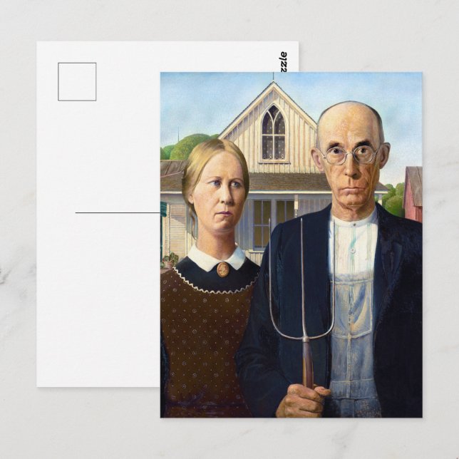 The Agricultural Spirit,Grant Wood American Gothic Postcard (Front/Back)