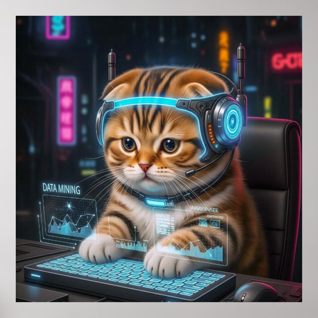 The AI Purr-dictor: Unlocking Tomorrow's Secrets Poster (Front)