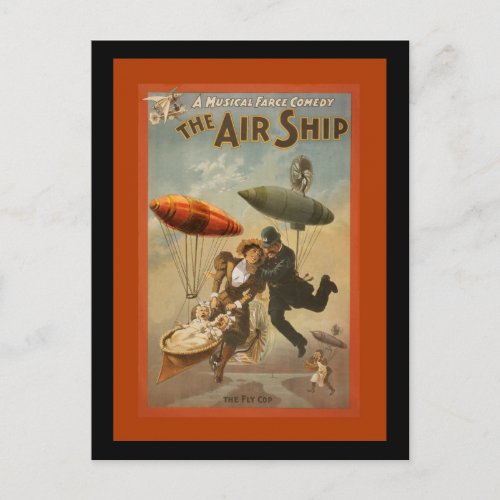 The Air Ship a Comedy Postcard