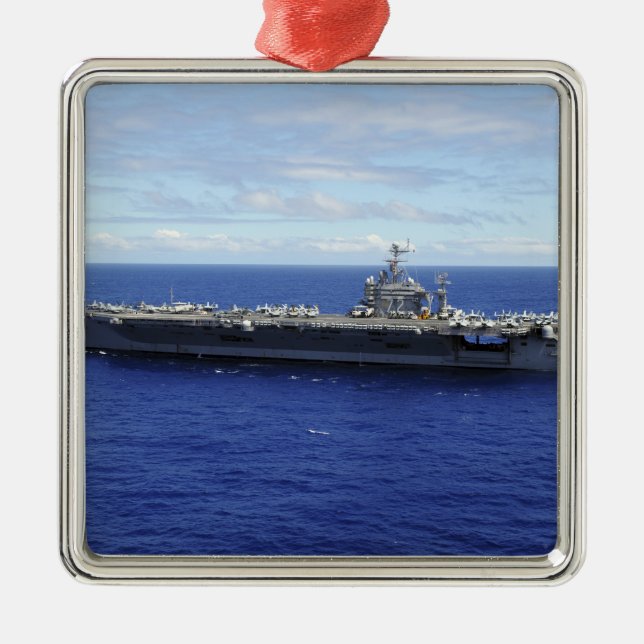 The aircraft carrier USS Abraham Lincoln 2 Metal Ornament (Front)
