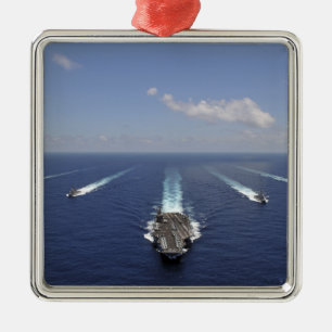 The aircraft carrier USS Abraham Lincoln Metal Ornament