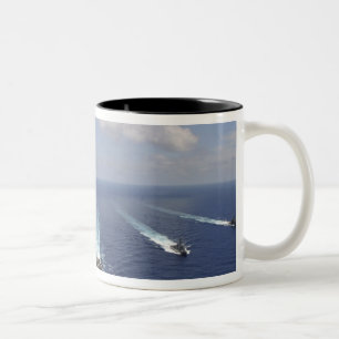 The aircraft carrier USS Abraham Lincoln Two-Tone Coffee Mug