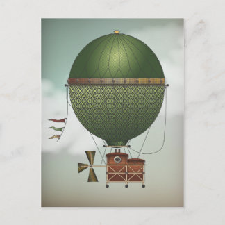The Airship Citronnier Steampunk Flying Machine Postcard