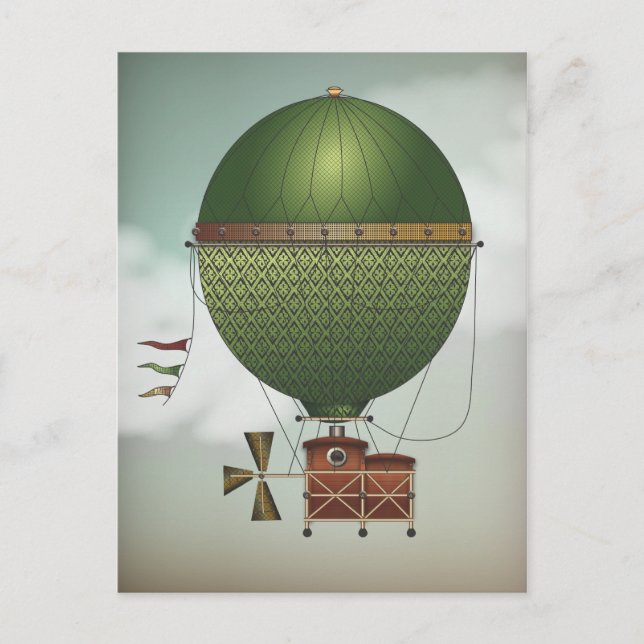 The Airship Citronnier Steampunk Flying Machine Postcard (Front)