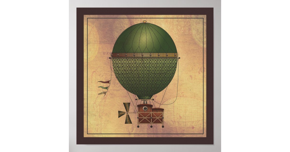 The Airship Citronnier Steampunk Flying Machine Poster | Zazzle