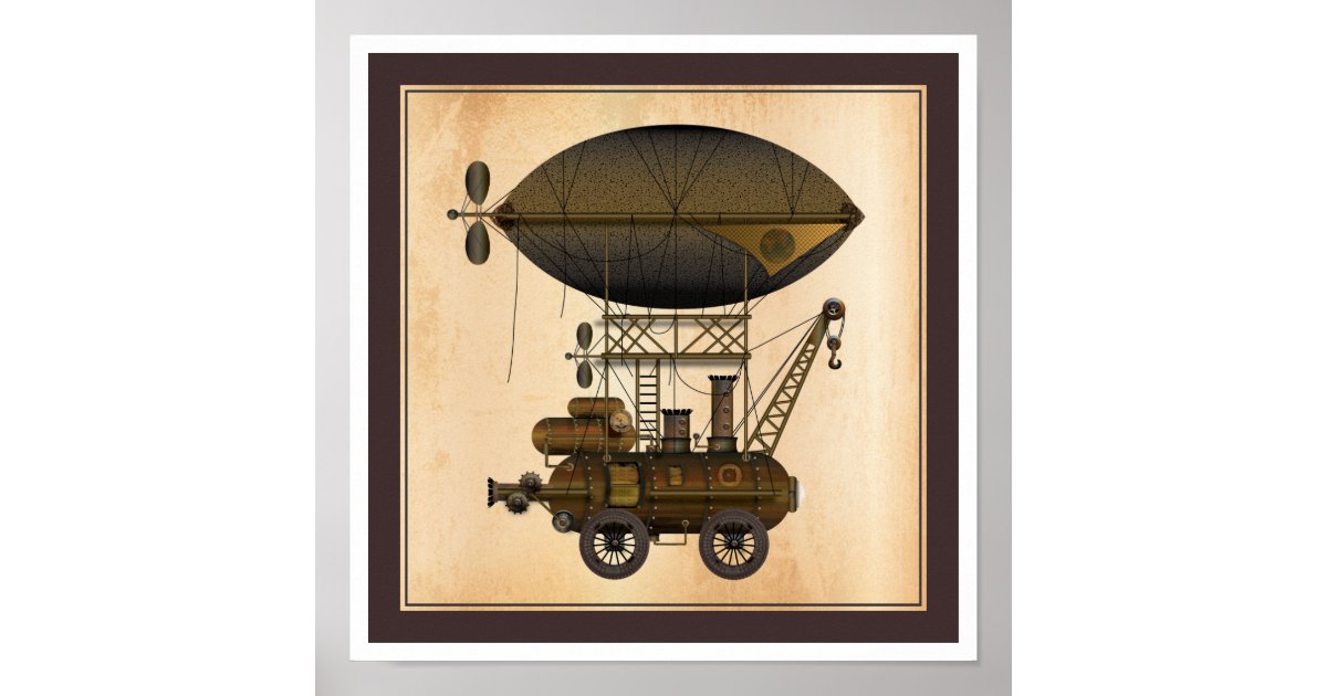 The Airship Douglas Industrial Flying Machine Poster | Zazzle