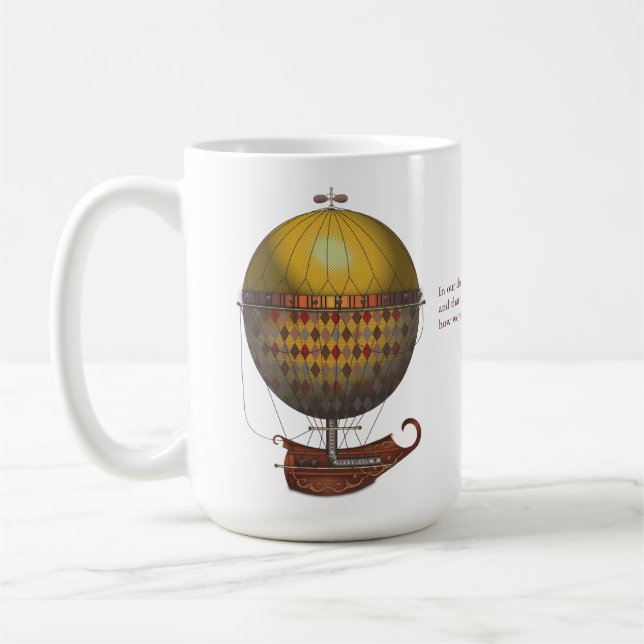 The Airship Nautisme Steampunk Flying Machine Coffee Mug (Left)