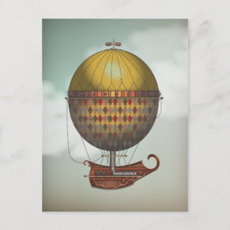 The Airship Nautisme Steampunk Flying Machine Postcard
