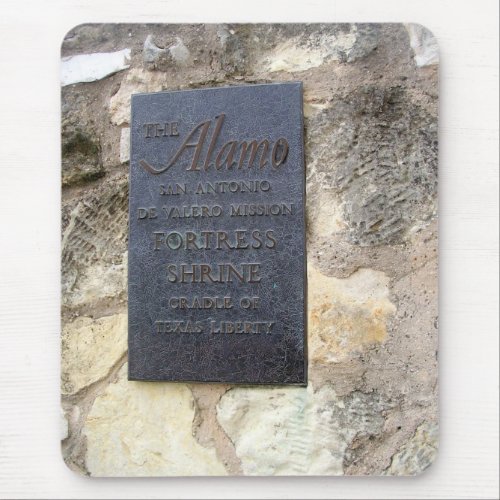 The Alamo Fortress Shrine Plaque Mouse Pad