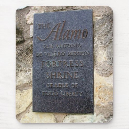 The Alamo Fortress_Shrine Plaque Mouse Pad