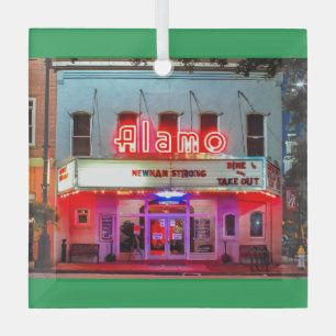 THE ALAMO Glass Ornament