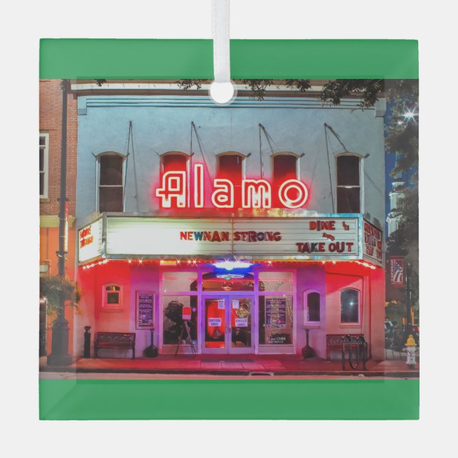 THE ALAMO Glass Ornament (Front)