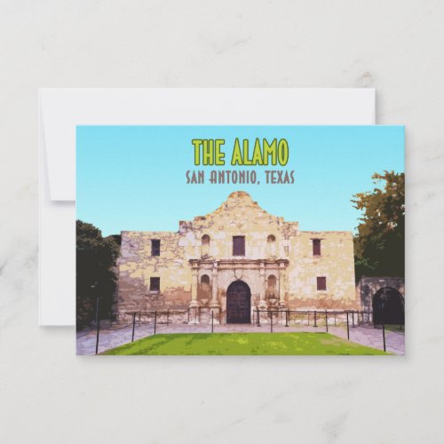 The Alamo Mission San Antonio Texas Flat Card