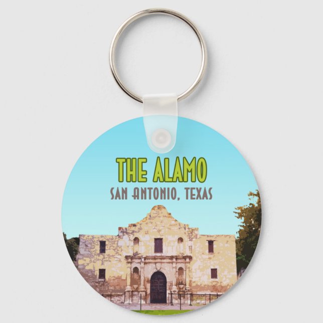 The Alamo Mission San Antonio Texas Keychain (Front)