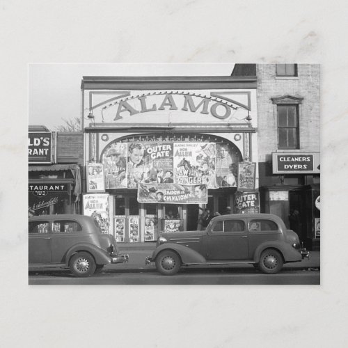 The Alamo Movie Theater 1937 Postcard