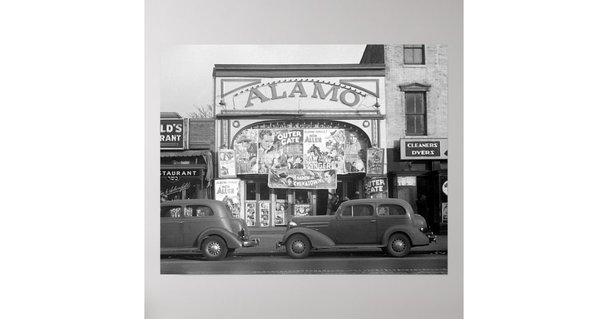 The Alamo Movie Theater, 1937. Vintage Photo Poster ...