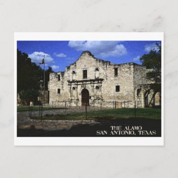 The Alamo Postcard by slowtownemarketplace at Zazzle