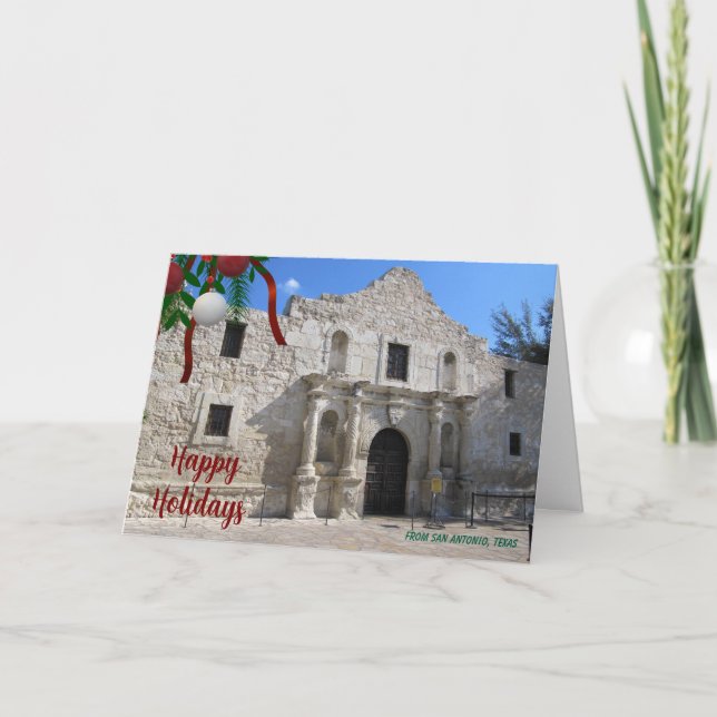 The Alamo San Antonio Texas Christmas Card Holiday (Front)