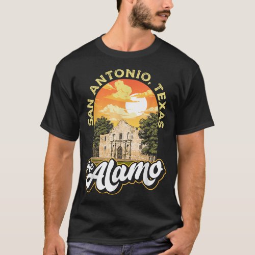 The Alamo San Antonio Texas Mission Vintage Retro  T_Shirt