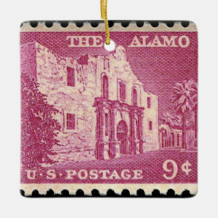 "The Alamo Stamp" Ceramic Ornament