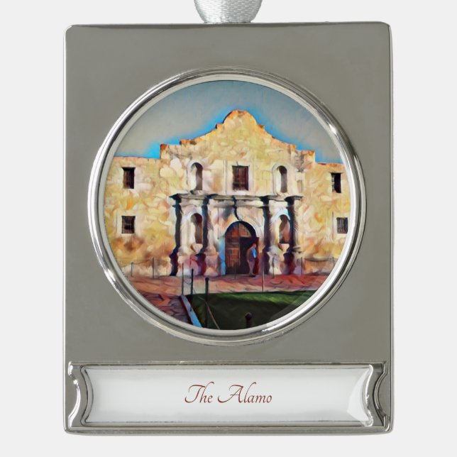 The Alamo Travel Art Watercolor Ornament (Front)