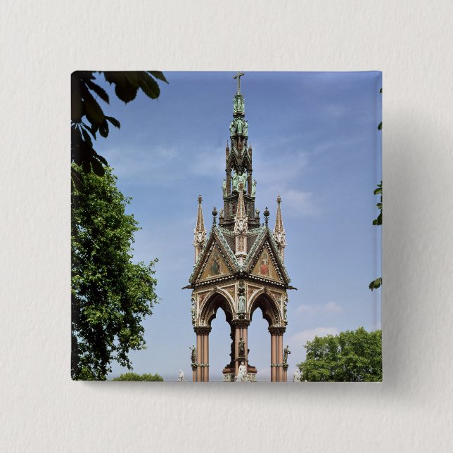 The Albert Memorial from the Albert Hall Pinback Button (Front)