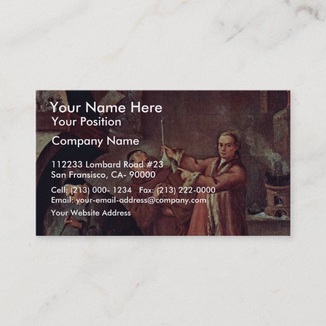 The Alchemist By Longhi Pietro (Best Quality) Business Card (Front)
