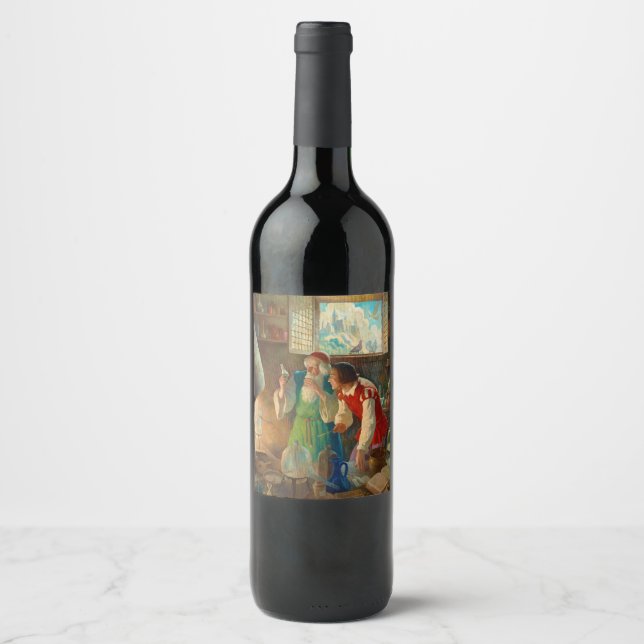 The Alchemist by Newell Convers Wyeth Wine Label (Front)