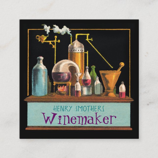 The Alchemist Winemaker Square Business Card (Front)