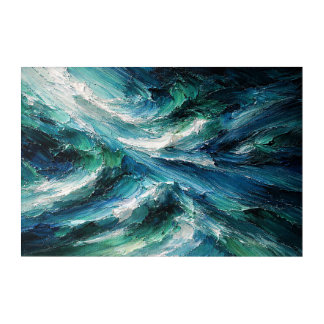 The Alchemist's Surge: Raging Tide Impasto Abstrac Acrylic Print