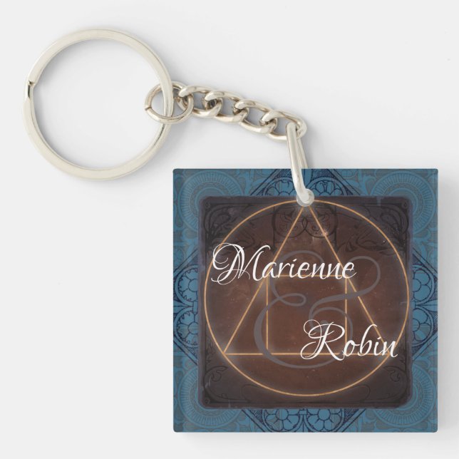 The Alchemist's wedding esoteric mystical monogram Keychain (Front)