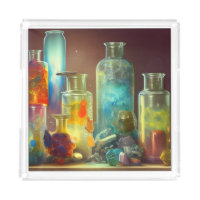 The Alchemist's Worktable Fantasy Art Acrylic Tray