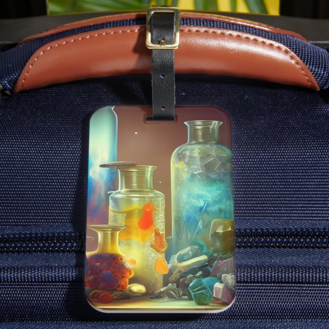 The Alchemist's Worktable Fantasy Art   Luggage Tag (Front Insitu 2)