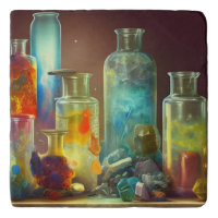 The Alchemist's Worktable Fantasy Art Trivet