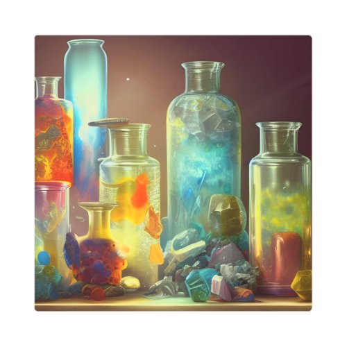 The Alchemists Worktable Fantasy Metal Wall Art