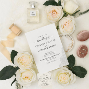 The Alençon Suite Heirloom Lace Wedding Letterpress Invitation
