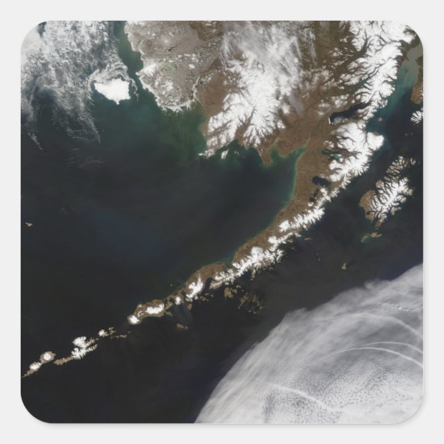 The Aleutian Islands and the Alaskan peninsula Square Sticker (Front)
