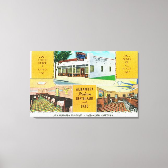 The Alhambra Italian Restaurant & Caf� Canvas Print (Front)