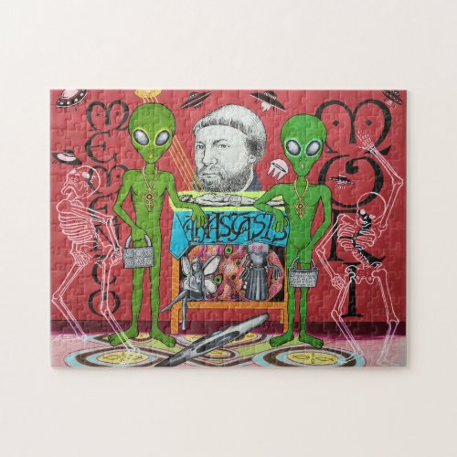 The Alien Ambassadors Homage to Hans Holbein  Jigsaw Puzzle