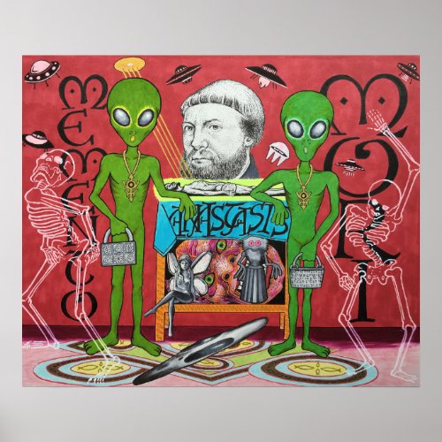 The Alien Ambassadors Homage to Hans Holbein Poster