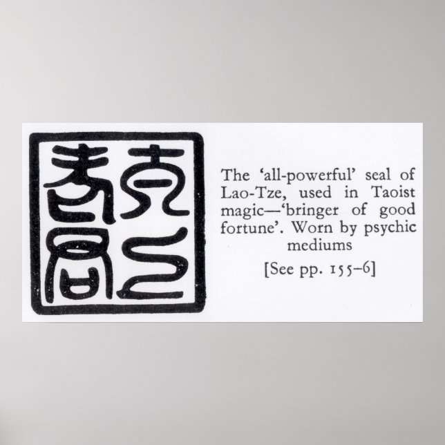 The 'All-Powerful' Seal of Lao-Tze Poster (Front)