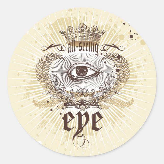 The All Seeing Eye Classic Round Sticker (Front)