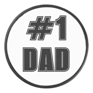 The All-Star Number 1 DAD Varsity Font Hockey Puck