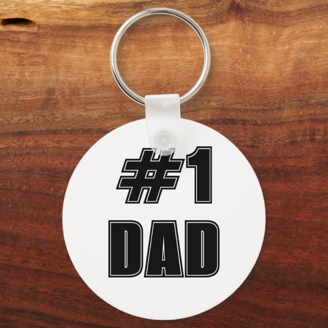The All-Star Number 1 DAD Varsity Font Keychain (Front)