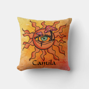 The All Sun-Seeing Mushroom Rays Throw Pillow
